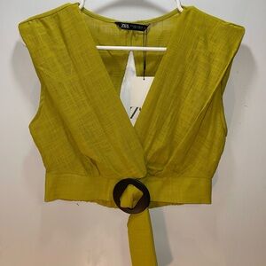 Zara Women's Lime Green Belted Tank Top